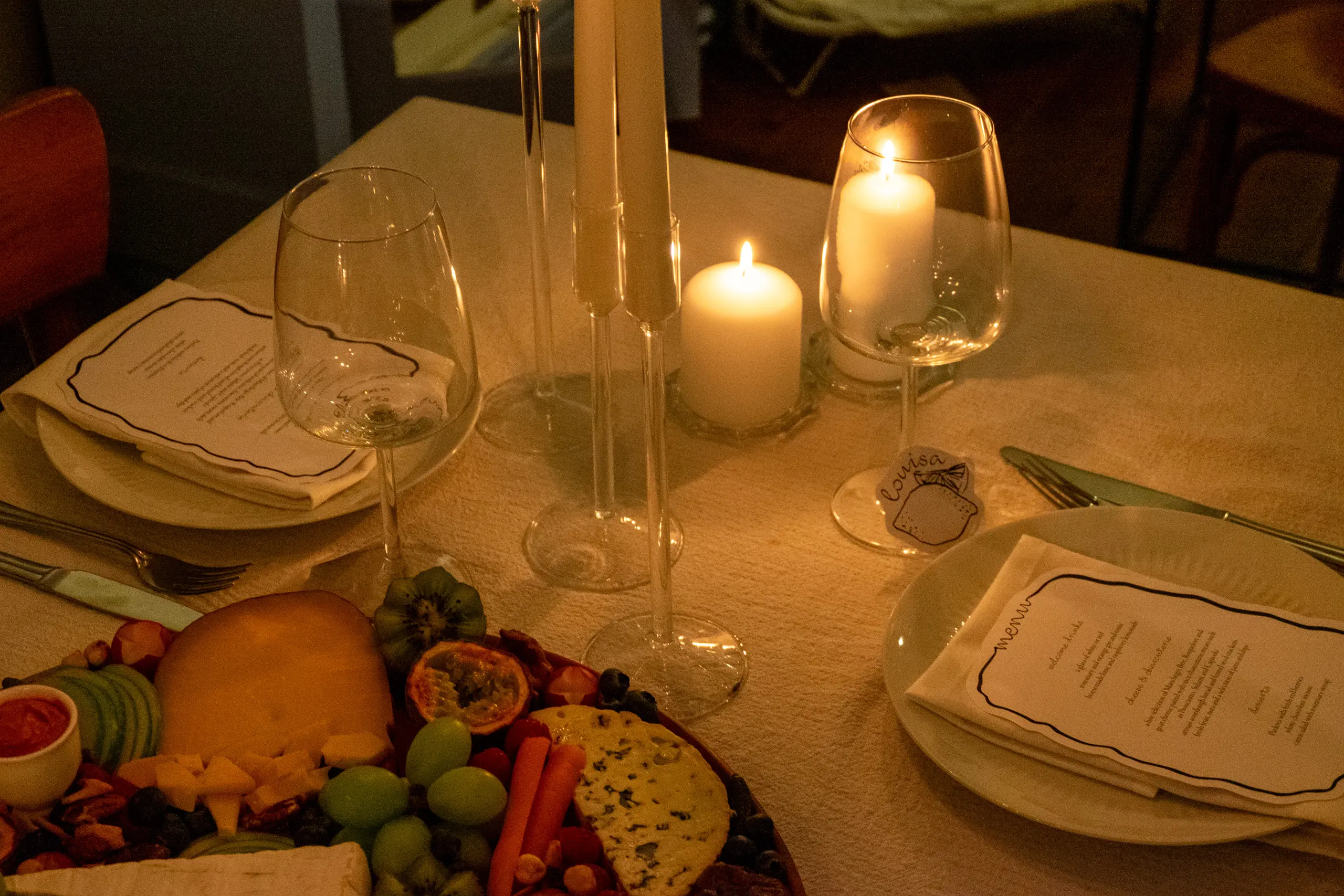 Sfeervolle ambiance tijdens het diner